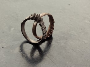 Fluctus Ring in Polished Nickel Steel