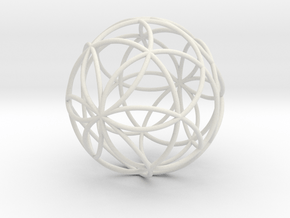 3D 300mm Orb of Life (3D Seed of Life)  in White Natural Versatile Plastic
