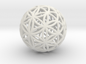 3D 33mm Orb Of Life (3D Flower of Life) in White Natural Versatile Plastic