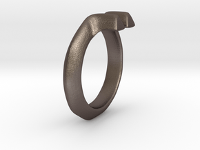 Diverto Ring in Polished Bronzed Silver Steel