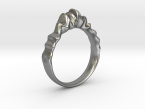 Fluctus Ring in Natural Silver