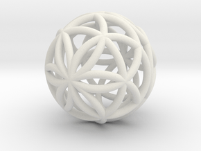 3D 33mm Orb of Life (3D Seed of Life) in White Natural Versatile Plastic