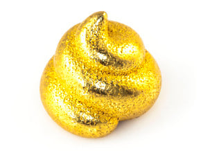 Lucky Golden Poo in Polished Gold Steel
