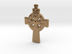 Celtic Cross Pendant in Natural Brass