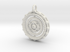 Gyroscope Mandala in White Natural Versatile Plastic