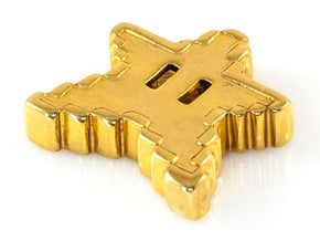 8 bit Mario Star in 18K Gold Plated