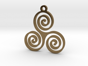 Triple Spiral (Triskele) - Sacred Geometry in Natural Bronze
