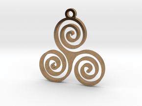 Triple Spiral (Triskele) - Sacred Geometry in Natural Brass