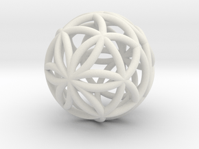 3D 25mm Orb of Life (3D Seed of Life)  in White Natural Versatile Plastic