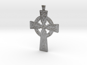 Celtic Cross Pendant in Natural Silver