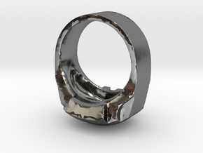 8bits Skull Ring size 53mm Ø 16.9 in Fine Detail Polished Silver