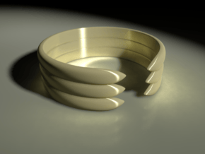 Open Banded Ring in Polished Bronzed Silver Steel