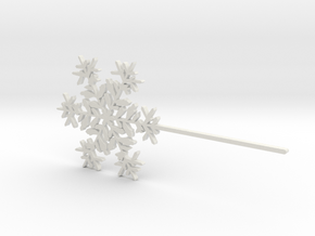 Snowflake #6 Cupcake or Treat Topper Pick in White Natural Versatile Plastic