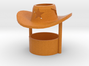 Tealight candle holder Cowboy Hat in Full Color Sandstone