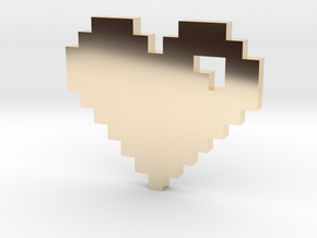 8 Bit Heart (Pixel Heart) in 14K Yellow Gold