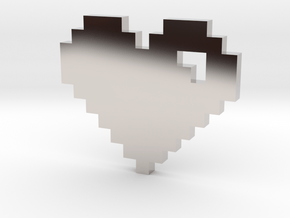 8 Bit Heart (Pixel Heart) in Platinum