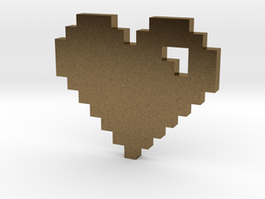 8 Bit Heart (Pixel Heart) in Natural Bronze