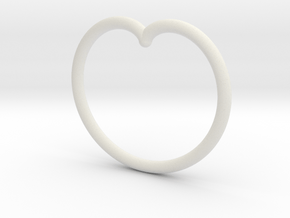 Simple Cardioid Pendant in White Natural Versatile Plastic