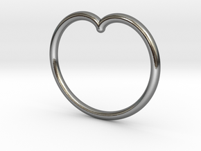 Simple Cardioid Pendant in Polished Silver
