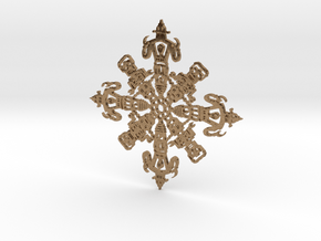 Robot Snowflake in Natural Brass