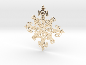 Robot Snowflake in 14K Yellow Gold
