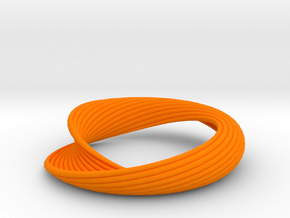 Curvilinear Bracelet  in Orange Processed Versatile Plastic