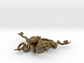 Octopus Pendant in Natural Bronze