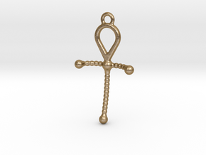 Cross Anhk in Polished Gold Steel