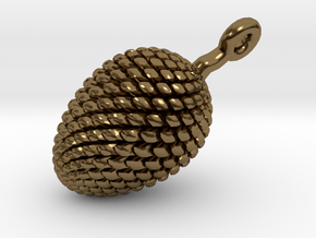 Pine Cone Pendant in Polished Bronze