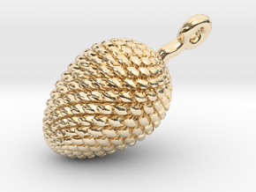 Pine Cone Pendant in 14K Yellow Gold