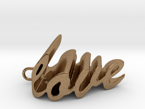 Love Heart Pendant - 25mm in Natural Brass