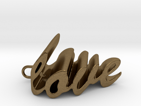 Love Heart Pendant - 25mm in Natural Bronze