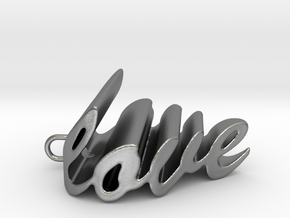 Love Heart Pendant - 25mm in Natural Silver