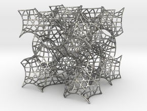 Gyroid Mesh-1.5 cells on a side in Natural Silver