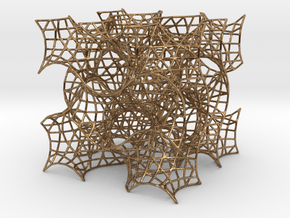 Gyroid Mesh-1.5 cells on a side in Natural Brass