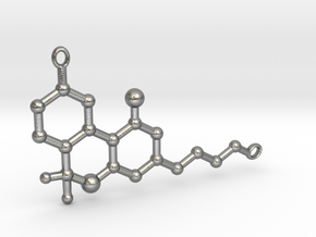 THC Molecule Necklace in Natural Silver