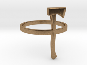 Axe Ring - Size N (6 3/4) in Natural Brass