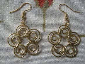 Five-Coil Earrings in Natural Brass