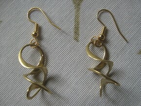 Coil 3 1 Earrings in Natural Brass