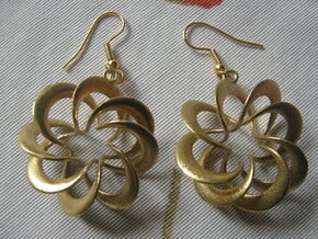Coil 8 3 Earrings in Natural Brass