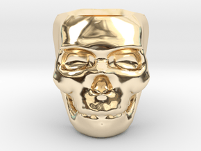 Skull Ring Size 7.25 in 14K Yellow Gold