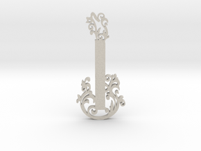 Guitar Floral Key-Chain in Natural Sandstone