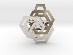 Triple Hexagon Pendant in Platinum