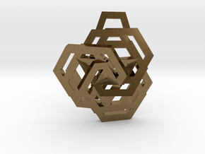 Triple Hexagon Pendant in Natural Bronze