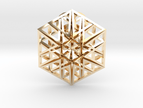 Triangular Hexagon Pendant in 14K Yellow Gold
