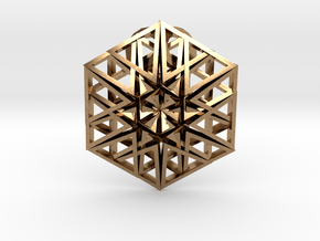 Triangular Hexagon Pendant in Natural Brass