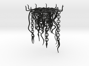 Jellyfish Lampshade part B: tentacles in Black Natural Versatile Plastic