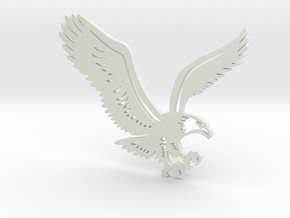 Eagle without hole in White Natural Versatile Plastic