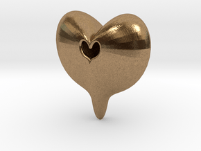 Heart Pendant  in Natural Brass