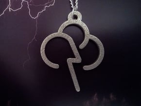 Stormy Cloud - Weather Symbol Pendant in Polished Bronzed Silver Steel